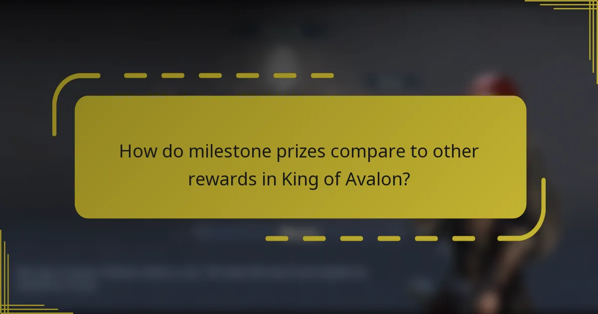 How do milestone prizes compare to other rewards in King of Avalon?
