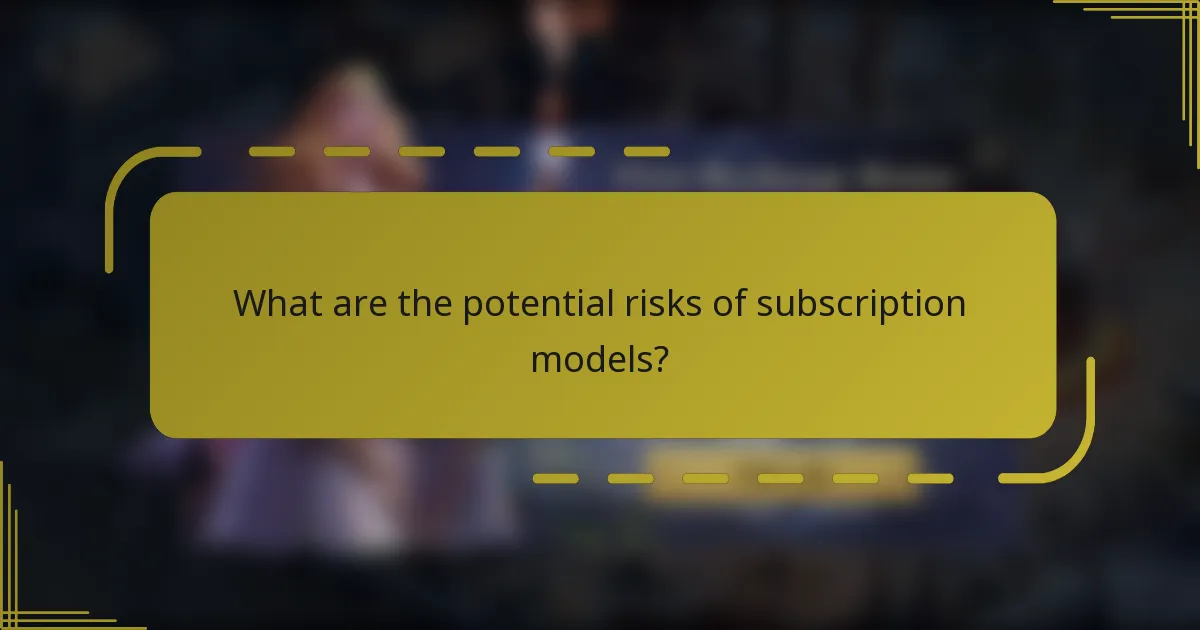 What are the potential risks of subscription models?
